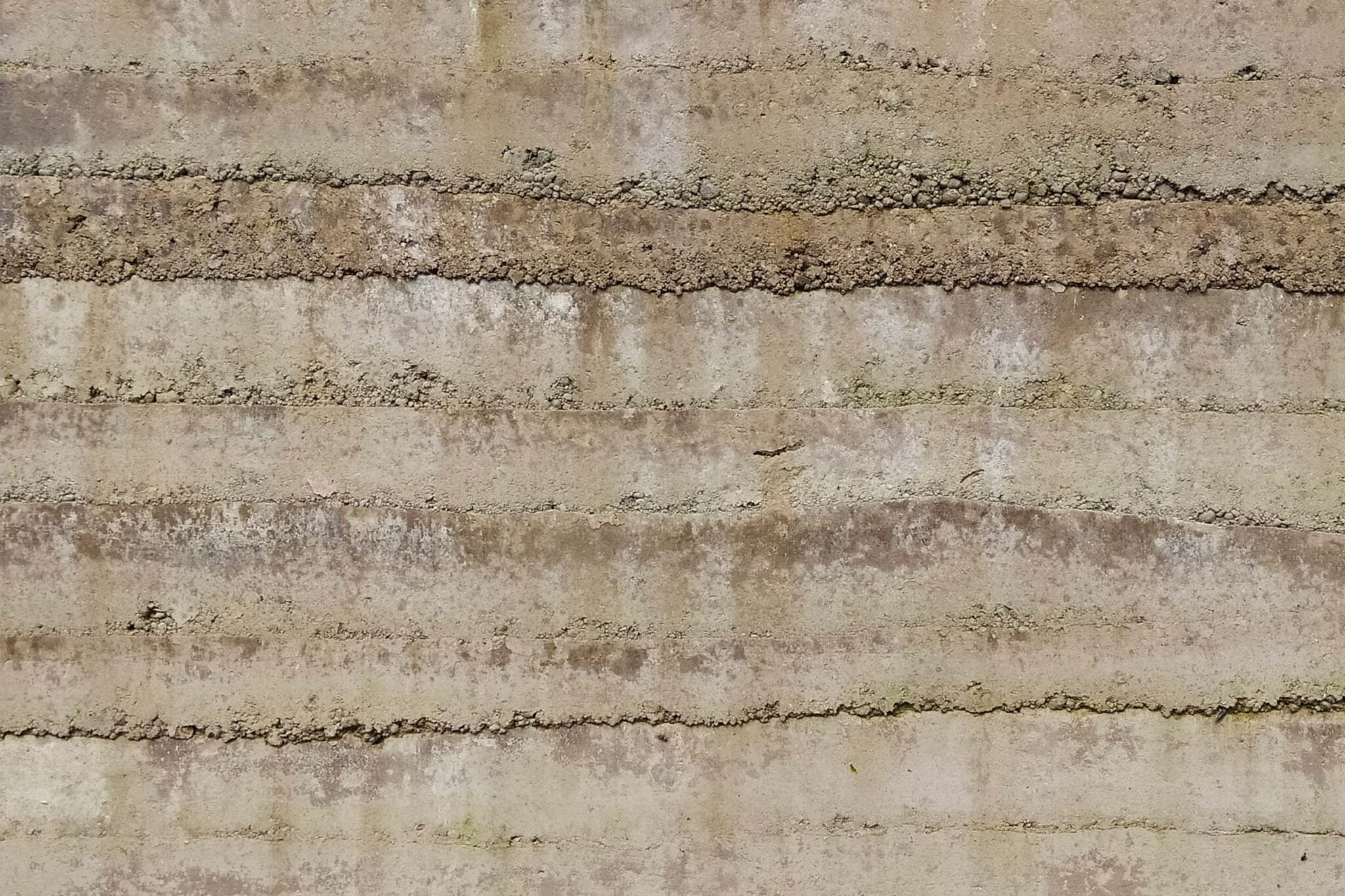 Detail Of Rammed Earth Wall